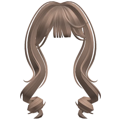 Cute Twirly Long Curly Bangs (Milktea)