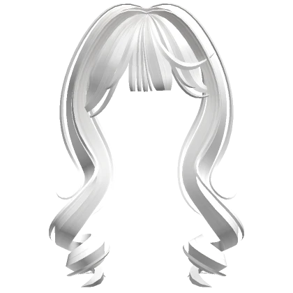 Cute Twirly Long Curly Bangs (White)