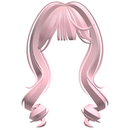 Cute Twirly Long Curly Bangs (Pink)