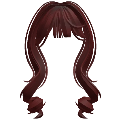 Cute Twirly Long Curly Bangs (Dark Red)