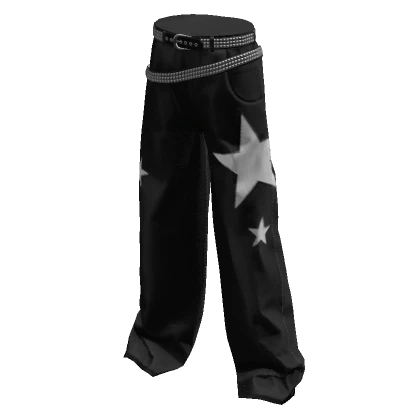 black y2k white star jeans