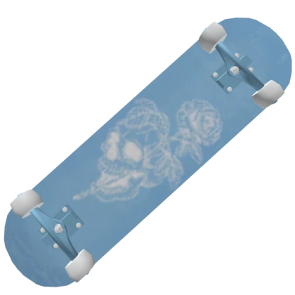 Light Blue Skull Skateboard