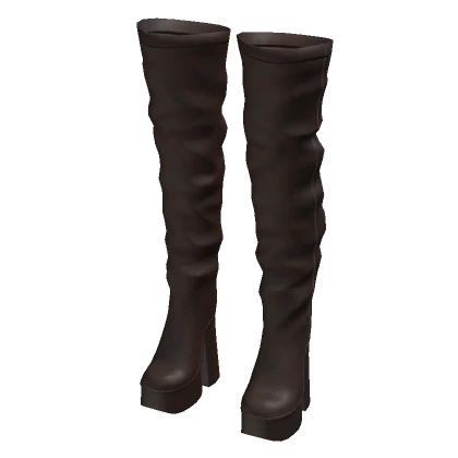 Thigh High Platform Boots - Brown