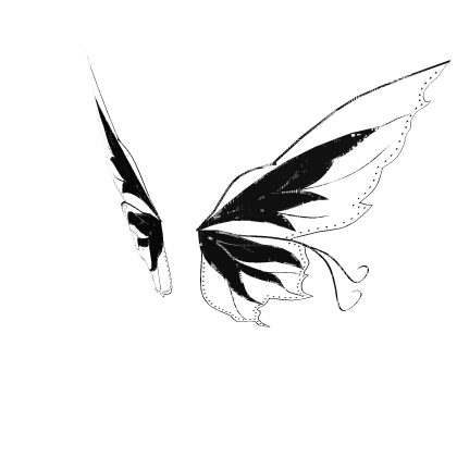 Black Glitch Butterfly Fairy Wings