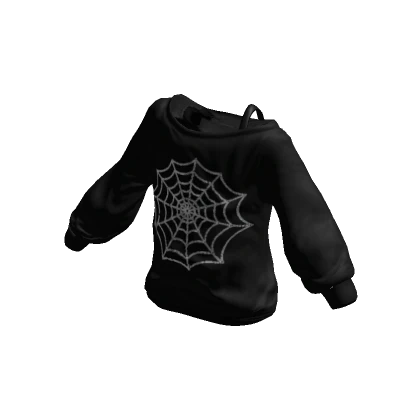 Black Y2K Sweater With Spiderweb