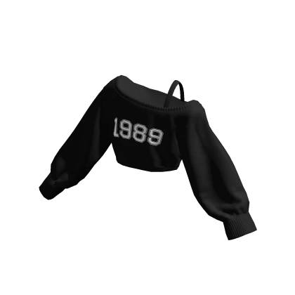 1989 Off Shoulder Oversized Shirt Cropped