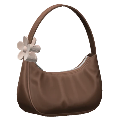 Basic Soft Brown Nylon Bag w/ Clawclip