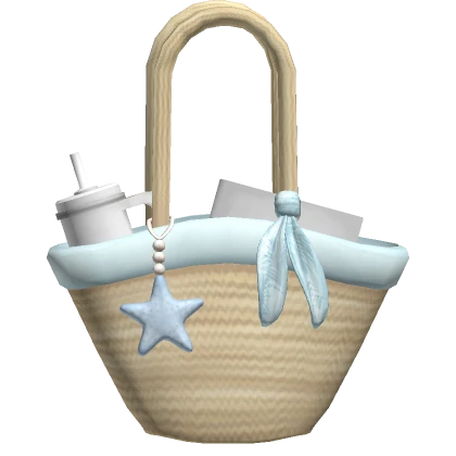 Summer Beach Tote Bag in Light Blue