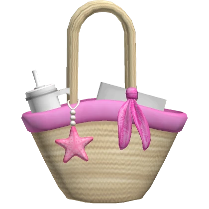 Summer Beach Tote Bag in Pink