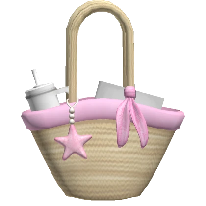 Summer Beach Tote Bag in Light Pink