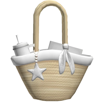 Summer Beach Tote Bag in White