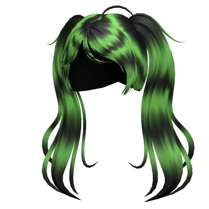 Scene Green Kawaii Swirly Y2K Swoop Long Pigtails