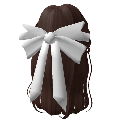 Pretty Brown Hair with White Bow