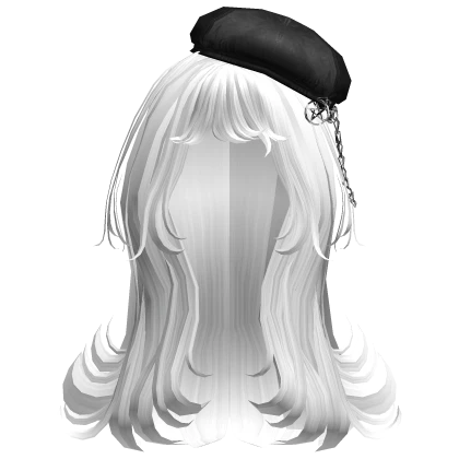Long Layered Hair w/ Beret (White)