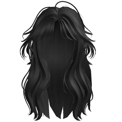 Long wavy wolf cut (black)