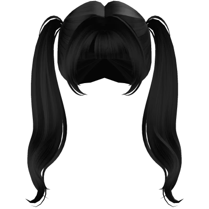  Loose Long Bangs Anime Ponytails in Black