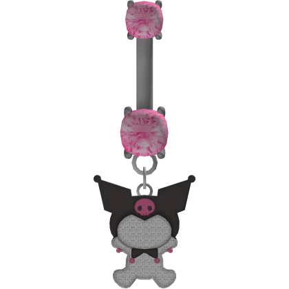 ☆ 3.0 kawaii pink silver belly piercing ku romi