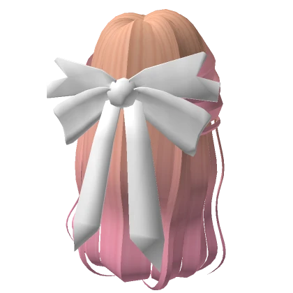 Pretty Blonde and Pink Hair with White Bow