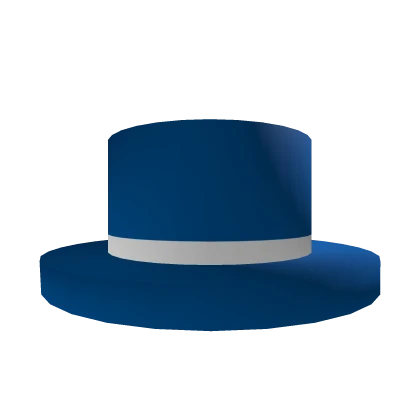 [🕒] White Banded Blue Top Hat