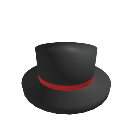 [🕒] Red Banded Top Hat