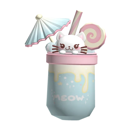 Summer Kawaii Cute Cat Pink Soda Water Drink