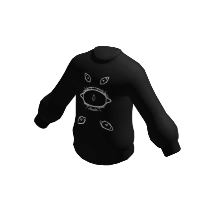 Black Oversized Clown Core Graphic Sweater