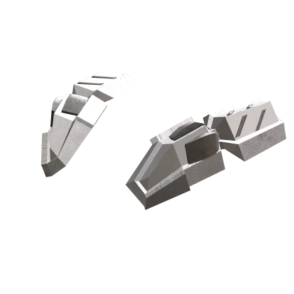 [HOT MESS] CYBER-TANK Y2K Mecha Hairclips White