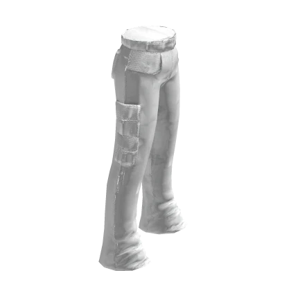 Y2K slouch cargo pants white