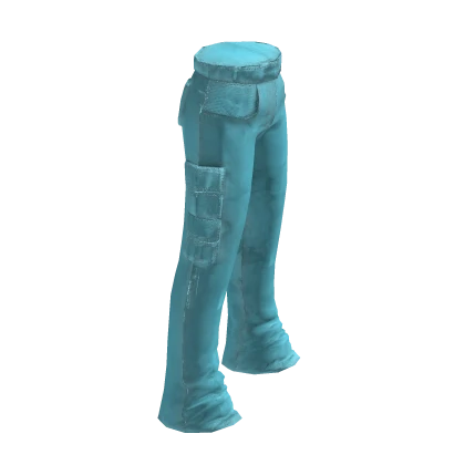 Y2K slouch cargo pants cyan blue
