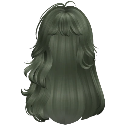 Long Wavy Hair w/ Bangs(Green)