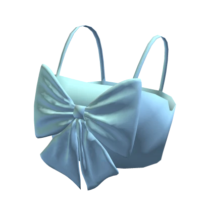 Blue Bow Tie Crop Top