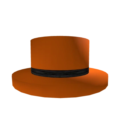 [🕒] Black Banded Orange Top Hat