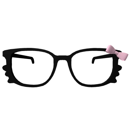 Cute Kitty Bow Glasses in Black/Pink