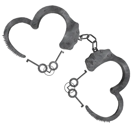 ɞ | (waist) cute silver heart handcuffs