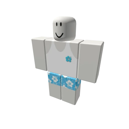  ☆🌺🐬blue hawaiian floral summer boy 