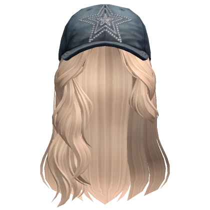 Messy Swept Wavy Hair w/ Rhinestone Cap (Blonde)