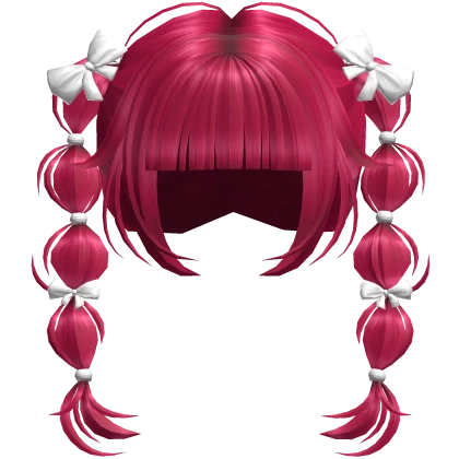 Bubble Braids & Bows Hair Pink