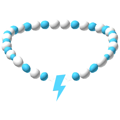 Blue Preppy Lightning Bolt Charm Necklace (3.0)