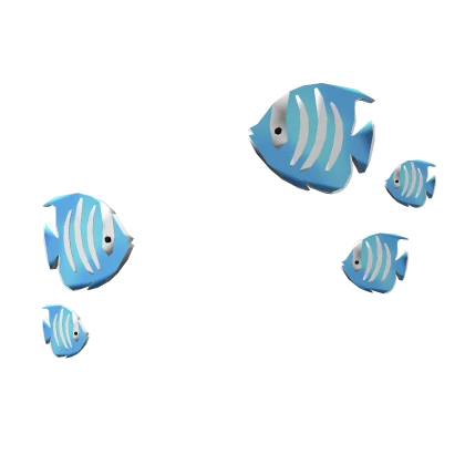 ♡ tropical fishies in blue ♡