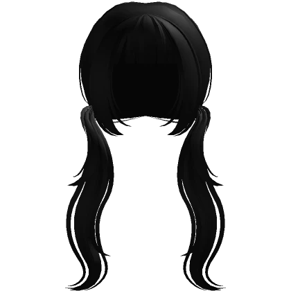 ☆ sweet flowy low pigtails black