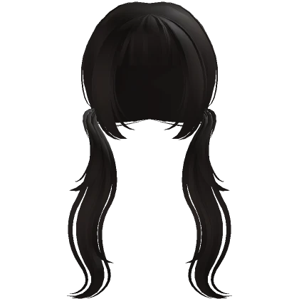 ☆ sweet flowy low pigtails dark brown