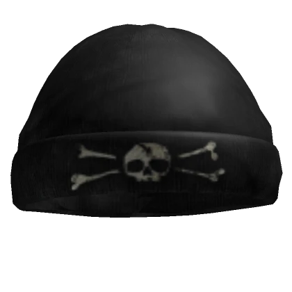 Distressed Black Emo Skull Beanie