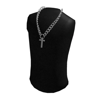 Black TankTop With Silver Cross