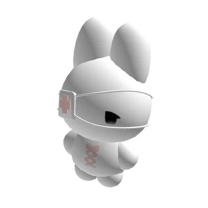 🤍white eyepatch bunny plushie (holdable)