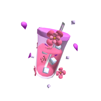 Pink Flower Summer Drink