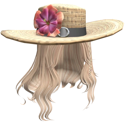 Tropical Flower with Hat Y2k & Wavy hair - Blonde