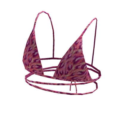 Summer Bikini Top Pink Leopard