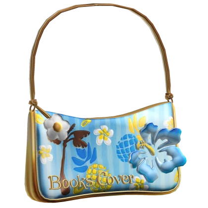 Gyaru Summer Hibiscus Beach Shoulder Bag Blue