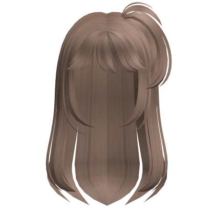 ♡ pastel brown anime straight side ponytail hair