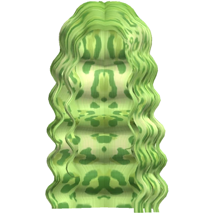 Summer  Culry Waves Lime Green Leopard Print Hair